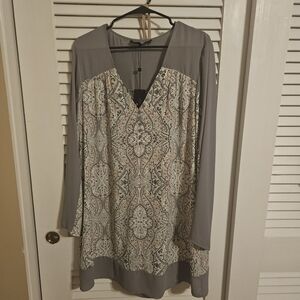 BcbgMaxAzria Gray and Pink Mini Dress, Size Large $228